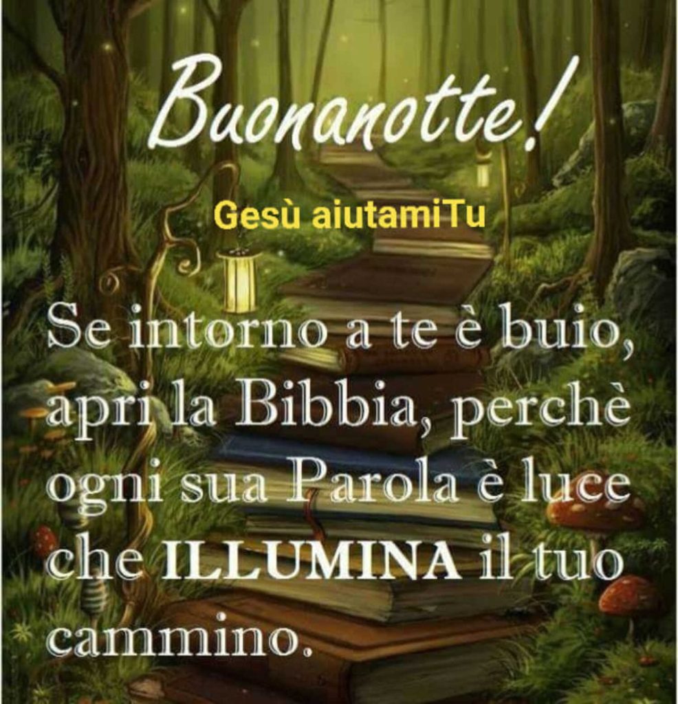 Se intorno a te è buio, apri la Bibbia, perché ogni sua Parola è luce che illumina il tuo cammino. Buonanotte!